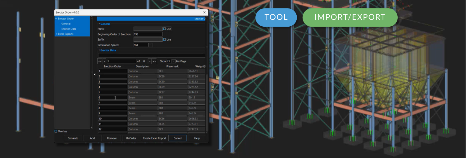 Erection Order - Tool, Import/Export